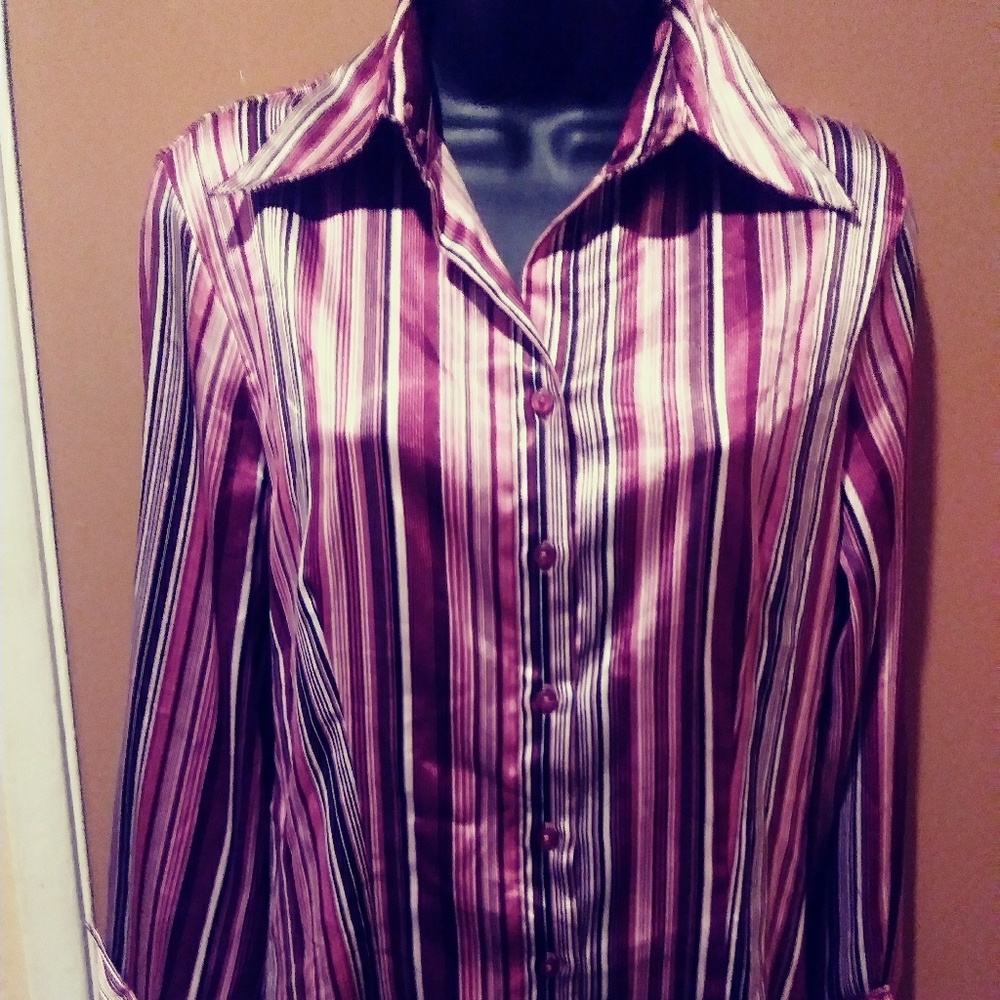 LS1 Sprided Special Occasion Striped Button Up Shirt Size 5